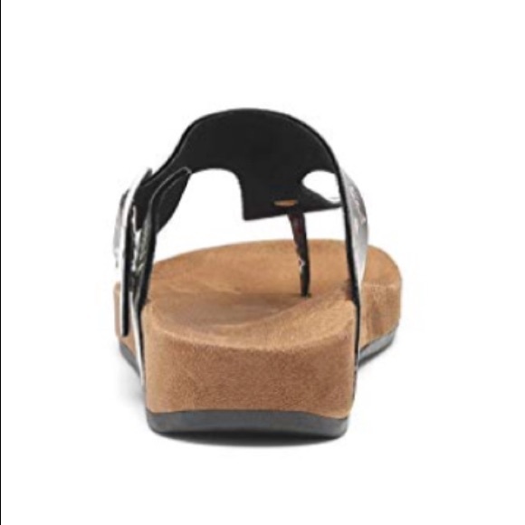 TIHOO Womens Floral T-Strap Thong Sandals Slip On - Picture 3 of 6